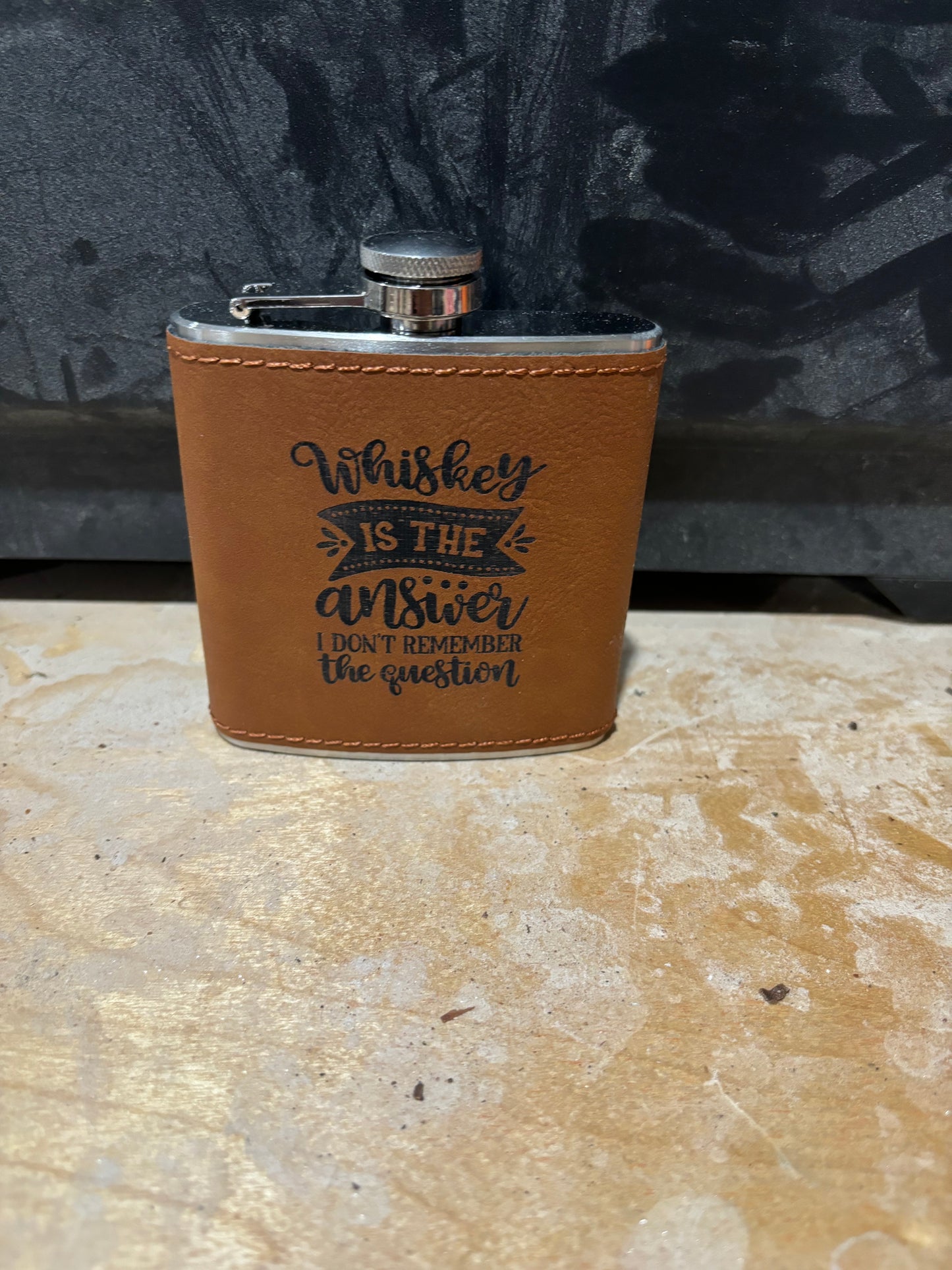 Faux Leather Wrapped Flask