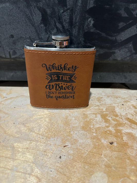 Faux Leather Wrapped Flask