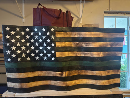 Wooden Flag with Waving Effect