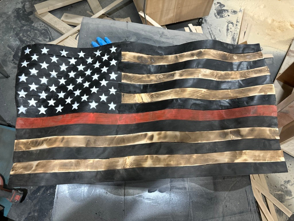 Wooden Flag with Waving Effect