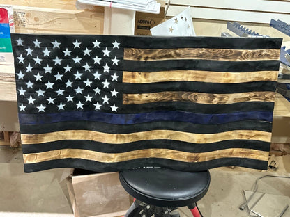 Wooden Flag with Waving Effect