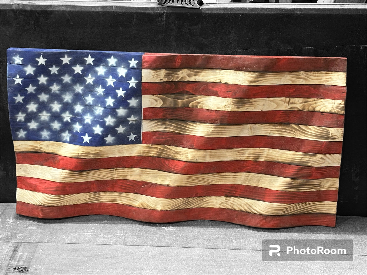 Wooden Flag with Waving Effect